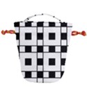 Black And White Pattern Drawstring Bucket Bag View2