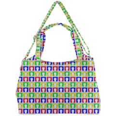 Colorful Curtains Seamless Pattern Double Compartment Shoulder Bag by Amaryn4rt