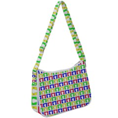 Colorful Curtains Seamless Pattern Zip Up Shoulder Bag by Amaryn4rt