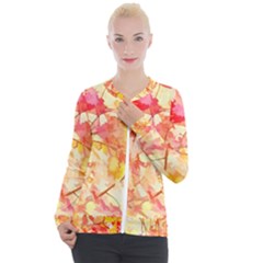 Monotype Art Pattern Leaves Colored Autumn Casual Zip Up Jacket by Amaryn4rt