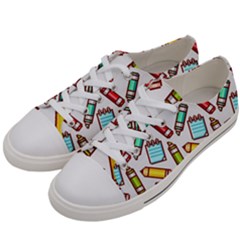 Seamless Pixel Art Pattern Men s Low Top Canvas Sneakers by Amaryn4rt