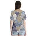 Ackground Leaves Desktop V-Neck Flutter Sleeve Top View2
