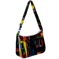 Architecture City Homes Window Zip Up Shoulder Bag by Amaryn4rt