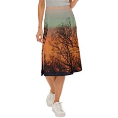 Twilight Sunset Sky Evening Clouds Midi Panel Skirt by Amaryn4rt