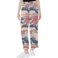Waves Ocean Sea Water Pattern Rough Seas Women s Pants  by Wegoenart