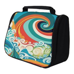 Waves Ocean Sea Abstract Whimsical Abstract Art 2 Full Print Travel Pouch (small) by Wegoenart