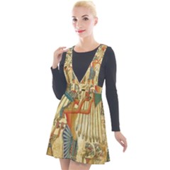 Egyptian Man Sun God Ra Amun Plunge Pinafore Velour Dress by Celenk