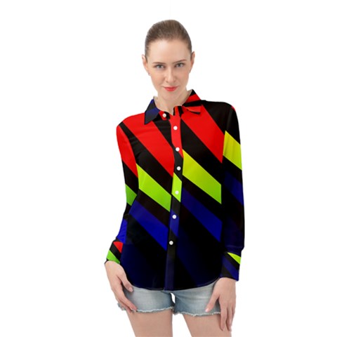 Graphic Design Computer Graphics Long Sleeve Chiffon Shirt by Celenk