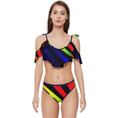 Graphic Design Computer Graphics Ruffle Edge Tie Up Bikini Set	 by Celenk
