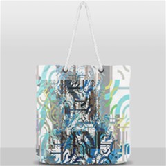 Abstract Acrylic Color Texture Watercolor Creative Full Print Rope Handle Tote (large) by Uceng
