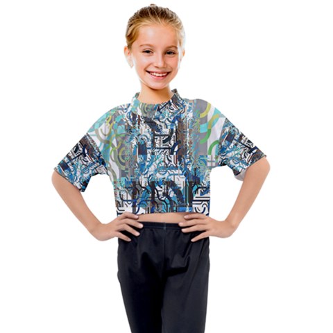 Abstract Acrylic Color Texture Watercolor Creative Kids Mock Neck Tee by Uceng