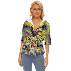 Abstract Arts Psychedelic Art Experimental Lightweight Drawstring Hooded Top by Uceng