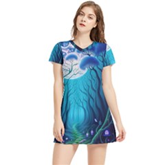 Blue Forrest Jungle,tree Trees Nature Landscape Women s Sports Skirt by Uceng