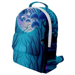 Blue Forrest Jungle,tree Trees Nature Landscape Flap Pocket Backpack (small) by Uceng
