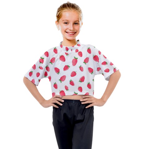 Strawberry Kids Mock Neck Tee by SychEva