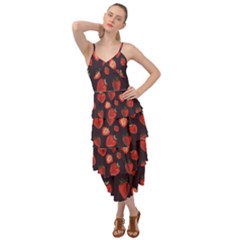 Watercolor Strawberry Layered Bottom Dress by SychEva