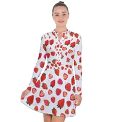 Strawberries Long Sleeve Panel Dress by SychEva