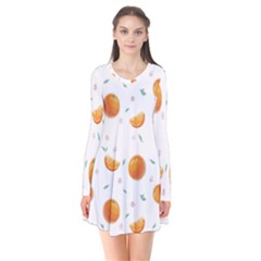 Oranges Long Sleeve V-neck Flare Dress by SychEva