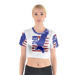 Usa Flag Eagle Symbol American Bald Eagle Country Cotton Crop Top by Wegoenart