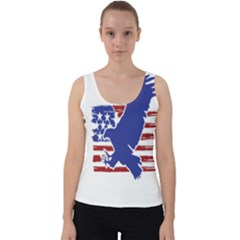 Usa Flag Eagle Symbol American Bald Eagle Country Velvet Tank Top by Wegoenart