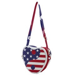 Yang Yin America Flag Abstract Art Asian Balance Heart Shoulder Bag by Wegoenart