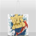 Wave Fish Koi Splash Character Carp Full Print Rope Handle Tote (Large) View2