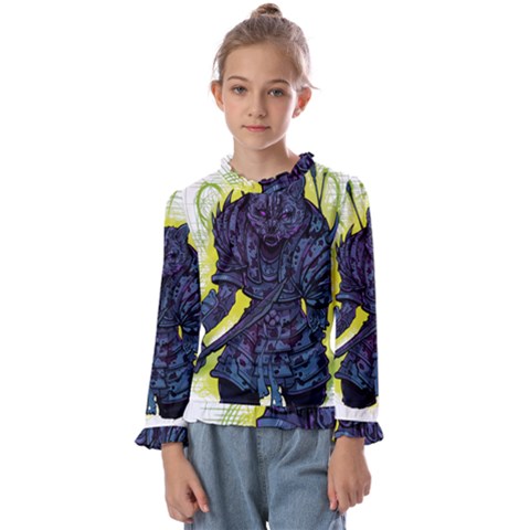 Zombie Animal Warrior Armor Arrows Aura Kids  Frill Detail Tee by Wegoenart