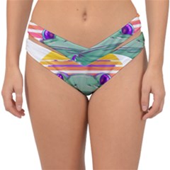 Frog Animal Sun Amphibian Figure Digital Art Double Strap Halter Bikini Bottoms by Wegoenart