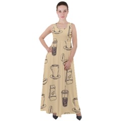Coffee-56 Empire Waist Velour Maxi Dress by nateshop