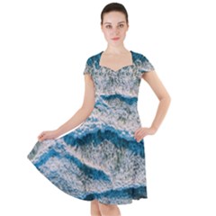 Waves Wave Nature Beach Cap Sleeve Midi Dress by Salman4z