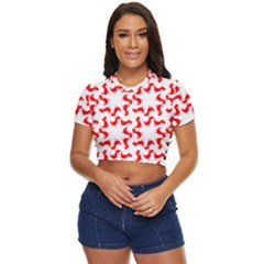 Lonely T-rex Dinosaur Dinosaur Game Pattern Side Button Cropped Tee by Ravend