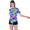 Background Pattern Design Colorful Bubbles Asymmetrical Short Sleeve Sports Tee View1