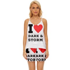 I Love Dark And Storm V-neck Satin Pajamas Set by ilovewhateva