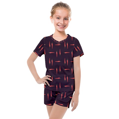 Hot Peppers Kids  Mesh Tee And Shorts Set by SychEva