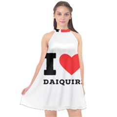 I Love Daiquiri Halter Neckline Chiffon Dress  by ilovewhateva