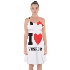 I Love Vesper Ruffle Detail Chiffon Dress by ilovewhateva