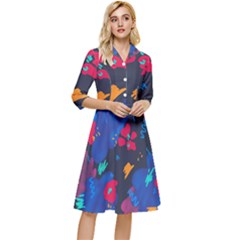 Patterns Rosebuds Classy Knee Length Dress by Salman4z