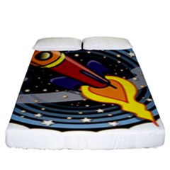 Rocket Space Clipart Illustrator Fitted Sheet (king Size) by Salman4z