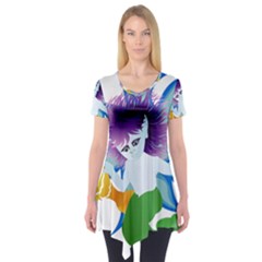 Mermaid Fantasy Undersea Merman Short Sleeve Tunic  by Salman4z