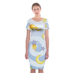 Science Fiction Outer Space Classic Short Sleeve Midi Dress by Salman4z