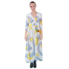 Science Fiction Outer Space Button Up Maxi Dress by Salman4z