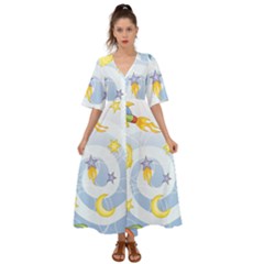 Science Fiction Outer Space Kimono Sleeve Boho Dress by Salman4z