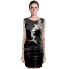 City Night Moon Skyline Skyscraper Classic Sleeveless Midi Dress by Salman4z