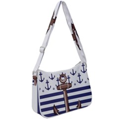 Anchor Background Design Zip Up Shoulder Bag by Salman4z