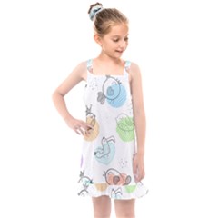 Cartoon Bird Cute Doodle Bird Kids  Overall Dress by Salman4z