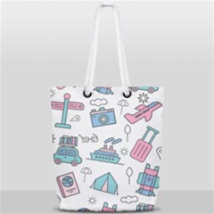 Transportation Seamless Pattern Full Print Rope Handle Tote (small) by Salman4z