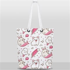 Cute Animal Seamless Pattern Kawaii Doodle Style Full Print Rope Handle Tote (small) by Salman4z