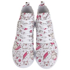 Cute Animal Seamless Pattern Kawaii Doodle Style Men s Lightweight High Top Sneakers by Salman4z