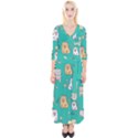 Seamless-pattern-cute-cat-cartoon-with-hand-drawn-style Quarter Sleeve Wrap Maxi Dress View1