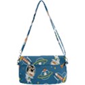 Seamless-pattern-funny-astronaut-outer-space-transportation Removable Strap Clutch Bag View2